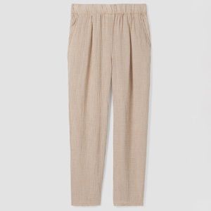 New Eileen Fisher Puckered Organic Linen Tapered Pant Size 3X